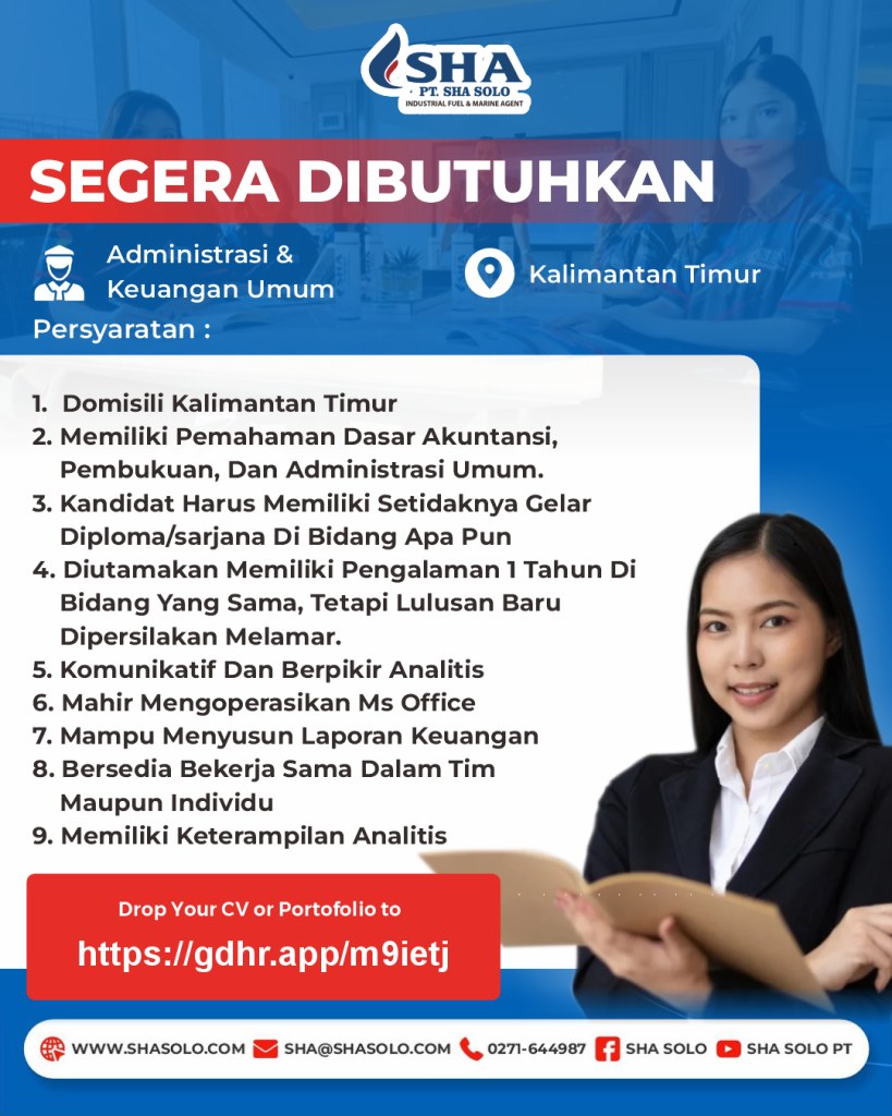 Loker administrasi & keuangan umum samarinda